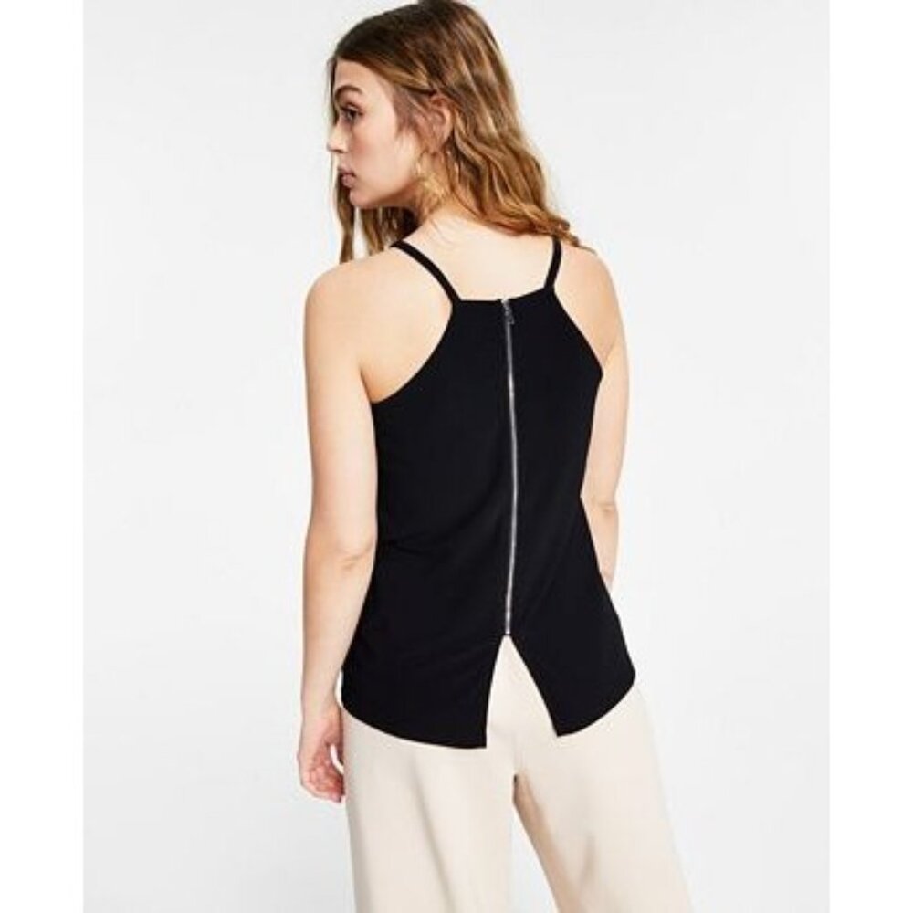 BAR lll size Small NEW Deep Black ZIP Back sleeveless top s